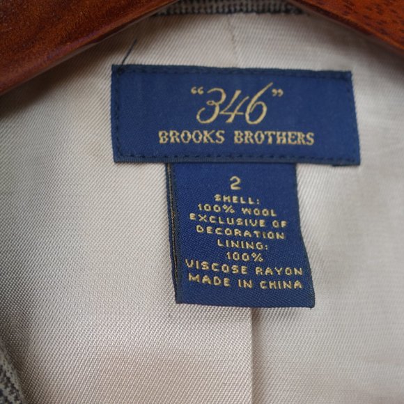 Brooks Brothers Wool Suit Blazer Plaid "346" - Picture 3 of 4
